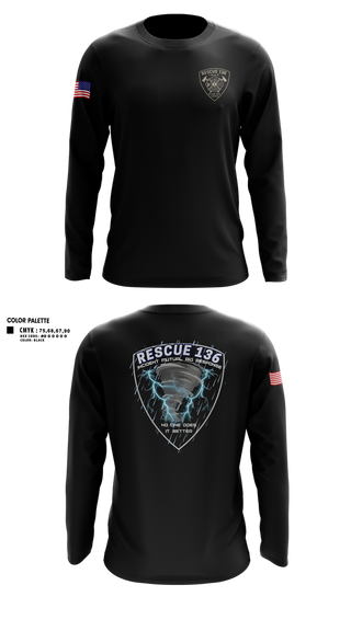 Long Sleeve Performance Shirt, Rescue 136, Fire Department, Teamtime, Team time, sublimation, custom sports apparel, team uniforms, spirit wear, spiritwear, sports uniforms, custom shirts, team store, custom team store, fundraiser sports, apparel fundraiser