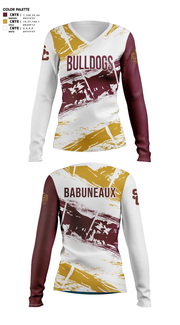 Womens Long Sleeve Vneck Shirt, Summer Creek High School Bowling, Bowling, Teamtime, Team time, sublimation, custom sports apparel, team uniforms, spirit wear, spiritwear, sports uniforms, custom shirts, team store, custom team store, fundraiser sports, apparel fundraiser