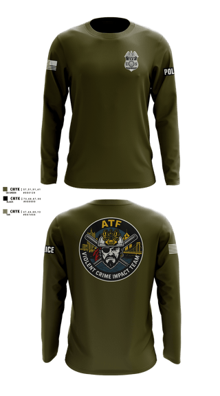 Long Sleeve Performance Shirt, ATF, Police, Teamtime, Team time, sublimation, custom sports apparel, team uniforms, spirit wear, spiritwear, sports uniforms, custom shirts, team store, custom team store, fundraiser sports, apparel fundraiser