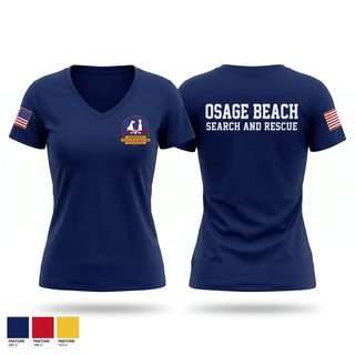 Womens Short Sleeve Vneck Shirt, Osage Beach Fire Protection District Search and Rescue, Fire Department, Teamtime, Team time, sublimation, custom sports apparel, team uniforms, spirit wear, spiritwear, sports uniforms, custom shirts, team store, custom team store, fundraiser sports, apparel fundraiser