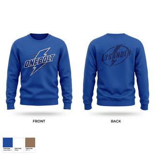 Crew Neck Sweatshirt, Lysander Lightning, Ice Hockey, Teamtime, Team time, sublimation, custom sports apparel, team uniforms, spirit wear, spiritwear, sports uniforms, custom shirts, team store, custom team store, fundraiser sports, apparel fundraiser