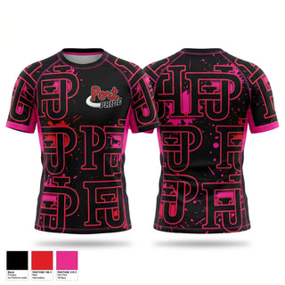 Short Sleeve Rash Guard Shirt, Port Jervis High School Wrestling, Wrestling, Teamtime, Team time, sublimation, custom sports apparel, team uniforms, spirit wear, spiritwear, sports uniforms, custom shirts, team store, custom team store, fundraiser sports, apparel fundraiser