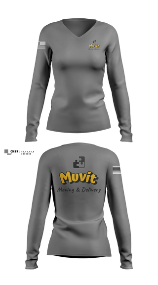Womens Long Sleeve Vneck Shirt, Muvit, , Teamtime, Team time, sublimation, custom sports apparel, team uniforms, spirit wear, spiritwear, sports uniforms, custom shirts, team store, custom team store, fundraiser sports, apparel fundraiser