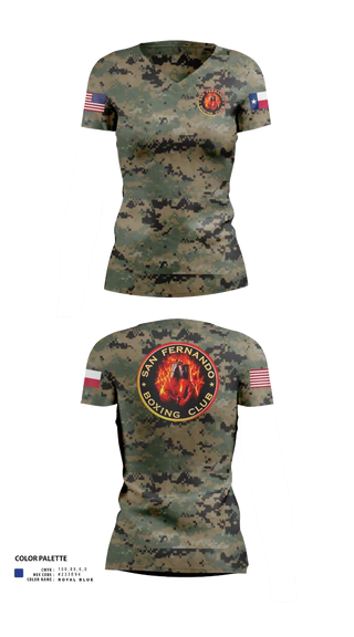 Womens Short Sleeve Vneck Shirt, San Fernando Boxing Club, Spirit Store, Teamtime, Team time, sublimation, custom sports apparel, team uniforms, spirit wear, spiritwear, sports uniforms, custom shirts, team store, custom team store, fundraiser sports, apparel fundraiser