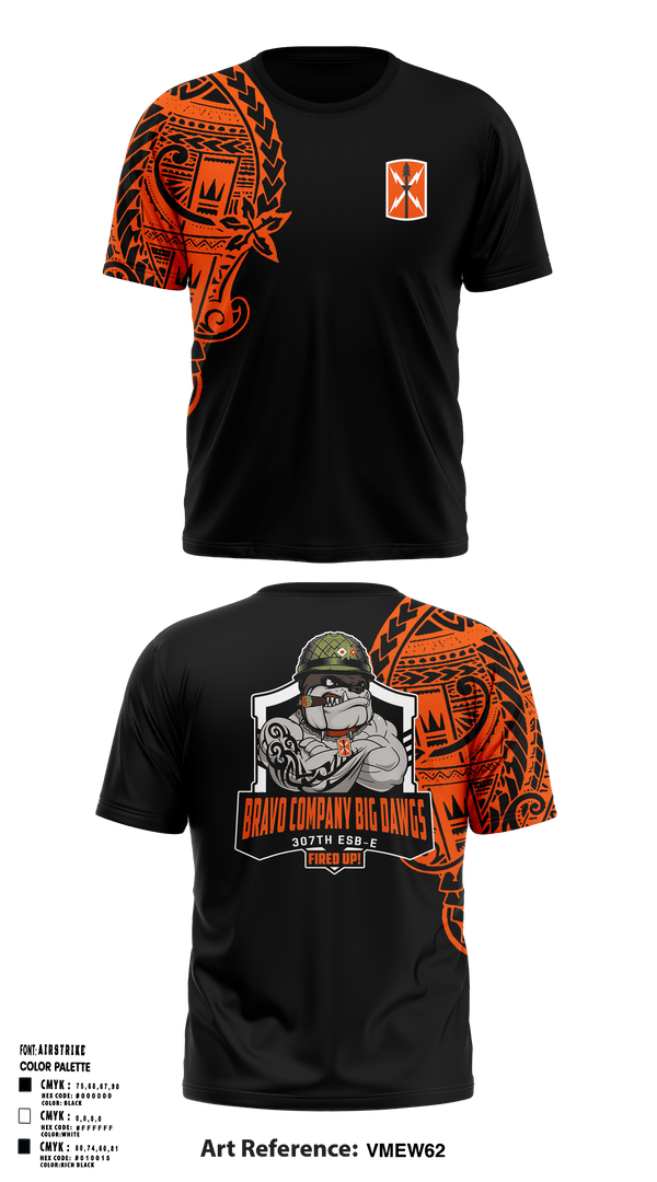 Old School Cotton Feel Shirt, Bravo 307th ESBE, Army, Teamtime, Team time, sublimation, custom sports apparel, team uniforms, spirit wear, spiritwear, sports uniforms, custom shirts, team store, custom team store, fundraiser sports, apparel fundraiser