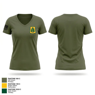 Womens Short Sleeve Vneck Shirt, 333 MP BDE, Army, Teamtime, Team time, sublimation, custom sports apparel, team uniforms, spirit wear, spiritwear, sports uniforms, custom shirts, team store, custom team store, fundraiser sports, apparel fundraiser