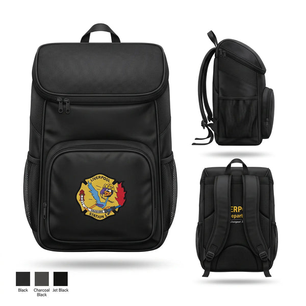 Gear Bag, LIVERPOOL, Fire Department, Teamtime, Team time, sublimation, custom sports apparel, team uniforms, spirit wear, spiritwear, sports uniforms, custom shirts, team store, custom team store, fundraiser sports, apparel fundraiser