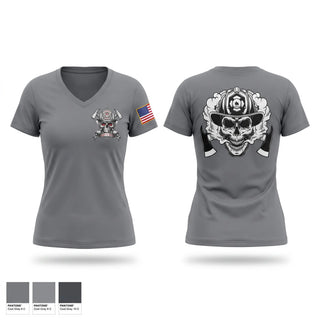 Womens Short Sleeve Vneck Shirt, Fire/Rescue, Fire Department, Teamtime, Team time, sublimation, custom sports apparel, team uniforms, spirit wear, spiritwear, sports uniforms, custom shirts, team store, custom team store, fundraiser sports, apparel fundraiser