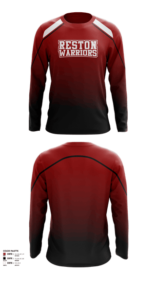 Long Sleeve Performance Shirt, Reston Warriors, Baseball, Teamtime, Team time, sublimation, custom sports apparel, team uniforms, spirit wear, spiritwear, sports uniforms, custom shirts, team store, custom team store, fundraiser sports, apparel fundraiser