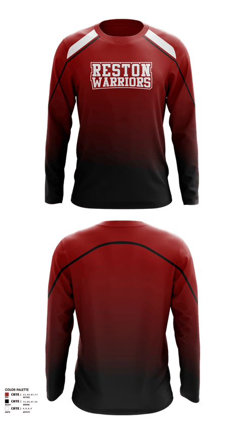 Long Sleeve Performance Shirt, Reston Warriors, Baseball, Teamtime, Team time, sublimation, custom sports apparel, team uniforms, spirit wear, spiritwear, sports uniforms, custom shirts, team store, custom team store, fundraiser sports, apparel fundraiser