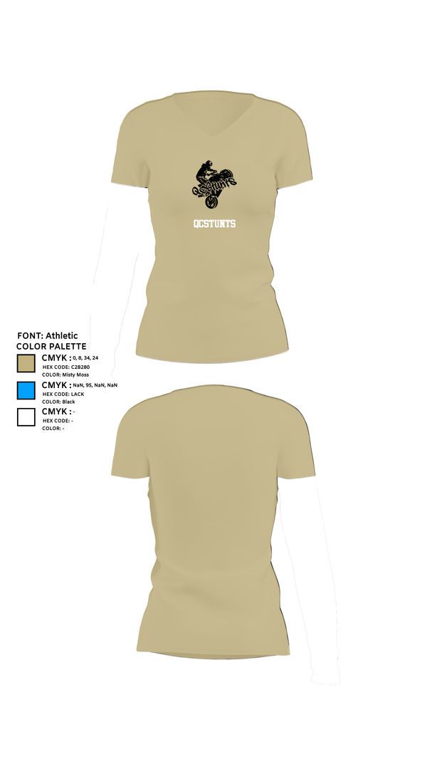 Womens Short Sleeve Vneck Shirt, QCStunts, E-Sports, Teamtime, Team time, sublimation, custom sports apparel, team uniforms, spirit wear, spiritwear, sports uniforms, custom shirts, team store, custom team store, fundraiser sports, apparel fundraiser