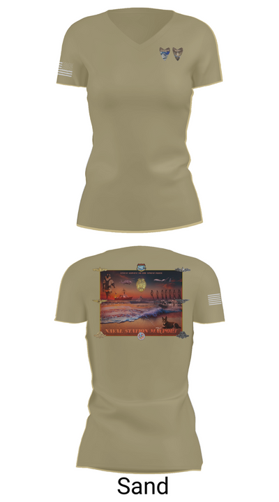NAVSTA MAYPORT SECURITY 9551014 Women's Short Sleeve V-neck Shirt - 84