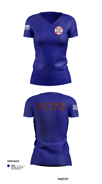 Fairfield County Fire Service 95108928 Women's Short Sleeve V-neck Shirt - 101