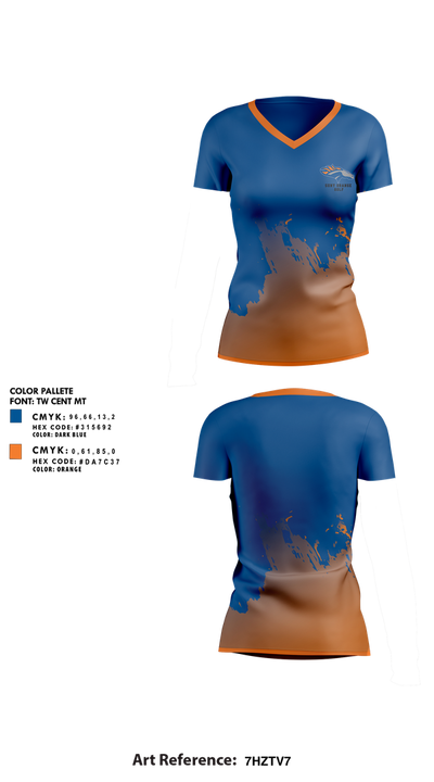SUNY Orange Golf 10827581 Women's Short Sleeve V-neck Shirt - 1