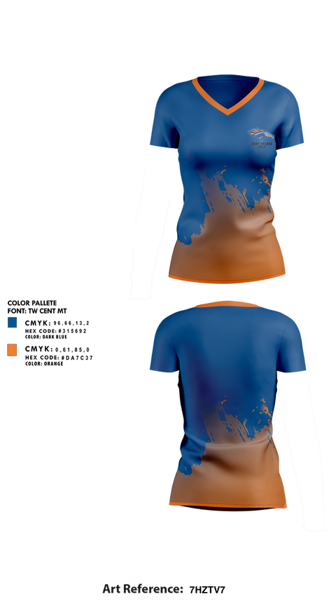 Womens Short Sleeve Vneck Shirt, SUNY Orange Golf, Golf, Teamtime, Team time, sublimation, custom sports apparel, team uniforms, spirit wear, spiritwear, sports uniforms, custom shirts, team store, custom team store, fundraiser sports, apparel fundraiser