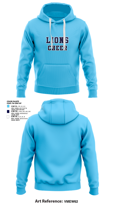 Hoodie, Lions, Cheer, Teamtime, Team time, sublimation, custom sports apparel, team uniforms, spirit wear, spiritwear, sports uniforms, custom shirts, team store, custom team store, fundraiser sports, apparel fundraiser