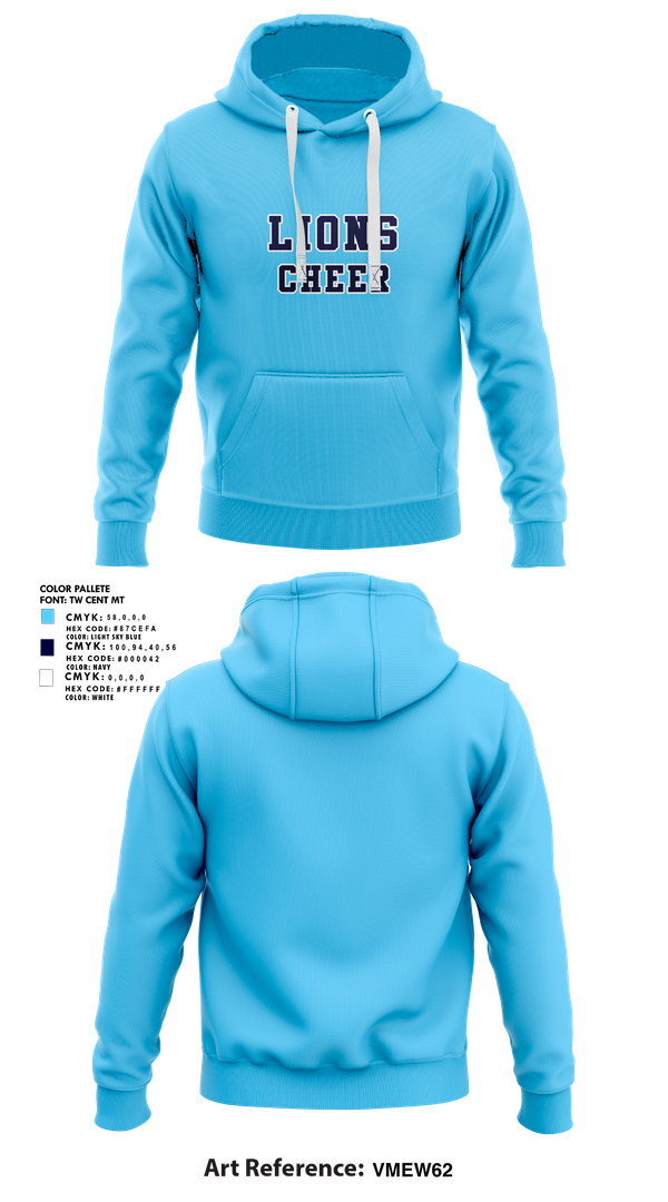 Hoodie, Lions, Cheer, Teamtime, Team time, sublimation, custom sports apparel, team uniforms, spirit wear, spiritwear, sports uniforms, custom shirts, team store, custom team store, fundraiser sports, apparel fundraiser