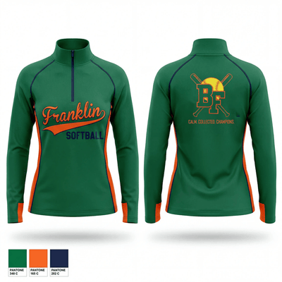 Benjamin Franklin High School Softball 66979497 Quarter Zip Jacket - 2