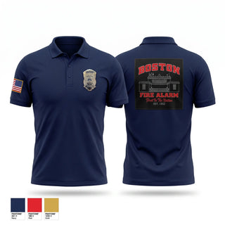 Short Sleeve Performance Polo, Boston Fire Alarm, Fire Department, Teamtime, Team time, sublimation, custom sports apparel, team uniforms, spirit wear, spiritwear, sports uniforms, custom shirts, team store, custom team store, fundraiser sports, apparel fundraiser
