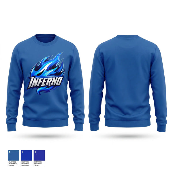 Crew Neck Sweatshirt, Inferno, Softball, Teamtime, Team time, sublimation, custom sports apparel, team uniforms, spirit wear, spiritwear, sports uniforms, custom shirts, team store, custom team store, fundraiser sports, apparel fundraiser