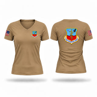 Womens Short Sleeve Vneck Shirt, 50th TAC Fighter Wing Hospital, Air Force, Teamtime, Team time, sublimation, custom sports apparel, team uniforms, spirit wear, spiritwear, sports uniforms, custom shirts, team store, custom team store, fundraiser sports, apparel fundraiser