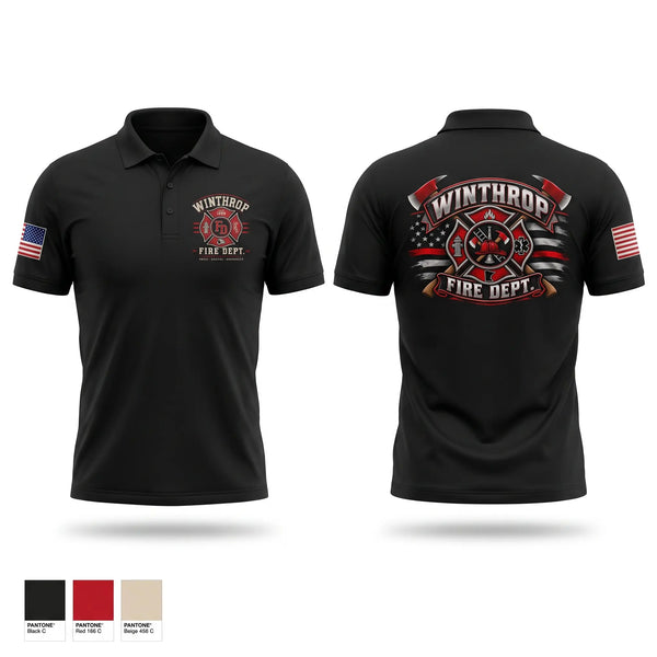 Short Sleeve Performance Polo, Winthrop Fire Department, Fire Department, Teamtime, Team time, sublimation, custom sports apparel, team uniforms, spirit wear, spiritwear, sports uniforms, custom shirts, team store, custom team store, fundraiser sports, apparel fundraiser