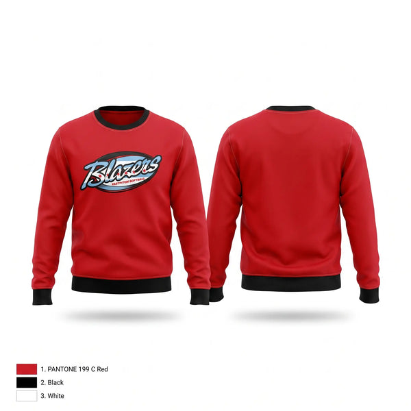 Crew Neck Sweatshirt, Blazers, Softball, Teamtime, Team time, sublimation, custom sports apparel, team uniforms, spirit wear, spiritwear, sports uniforms, custom shirts, team store, custom team store, fundraiser sports, apparel fundraiser