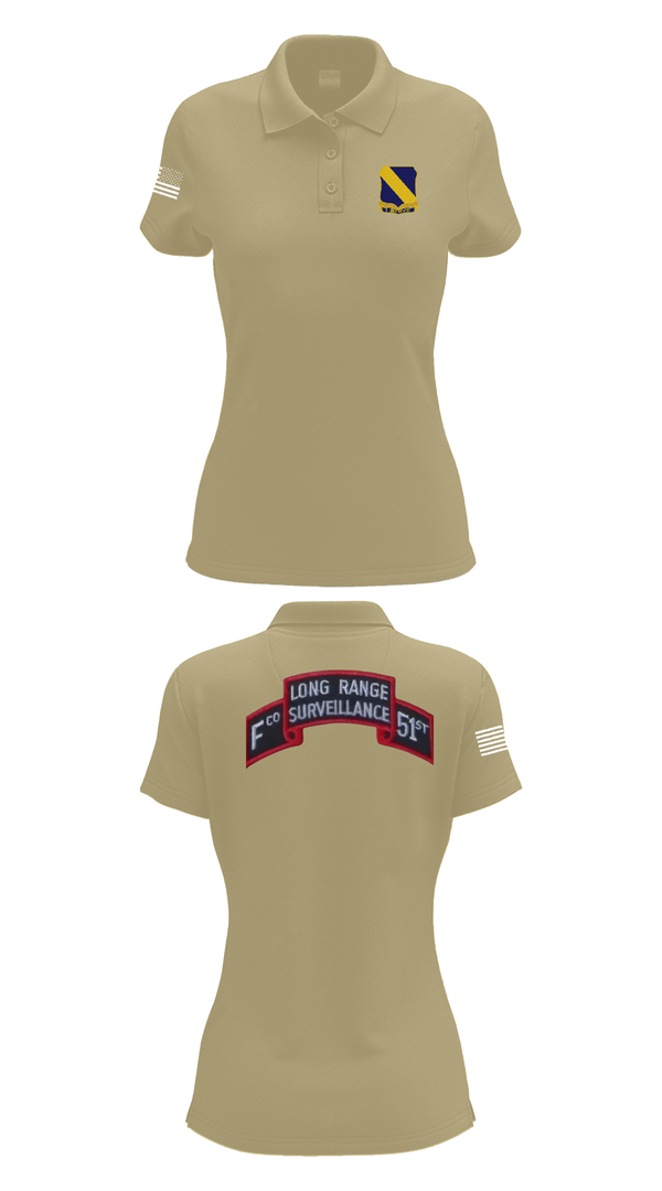 Womens Short Sleeve Performance Polo, Fco 51st infantry LRSU, , Teamtime, Team time, sublimation, custom sports apparel, team uniforms, spirit wear, spiritwear, sports uniforms, custom shirts, team store, custom team store, fundraiser sports, apparel fundraiser
