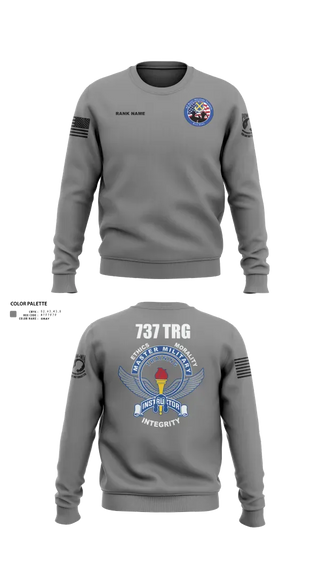Crew Neck Sweatshirt, Blue Rope Association, Air Force, Teamtime, Team time, sublimation, custom sports apparel, team uniforms, spirit wear, spiritwear, sports uniforms, custom shirts, team store, custom team store, fundraiser sports, apparel fundraiser