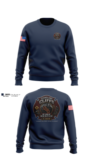 Crew Neck Sweatshirt, Cleveland Cliffs Fire Department, Fire Department, Teamtime, Team time, sublimation, custom sports apparel, team uniforms, spirit wear, spiritwear, sports uniforms, custom shirts, team store, custom team store, fundraiser sports, apparel fundraiser