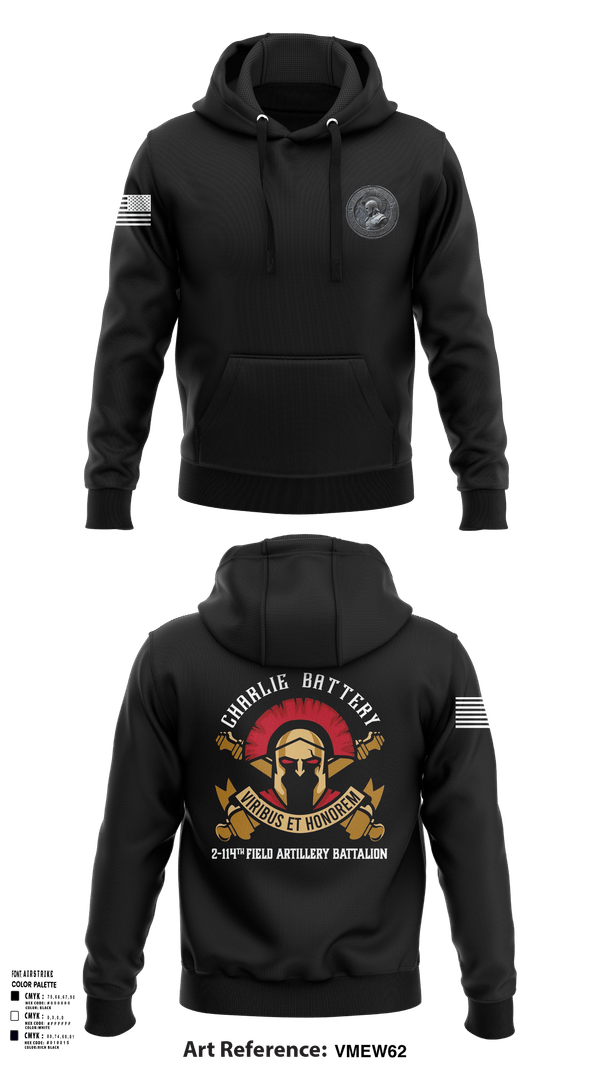 Hoodie, Charlie Battery 2-114th FA, , Teamtime, Team time, sublimation, custom sports apparel, team uniforms, spirit wear, spiritwear, sports uniforms, custom shirts, team store, custom team store, fundraiser sports, apparel fundraiser