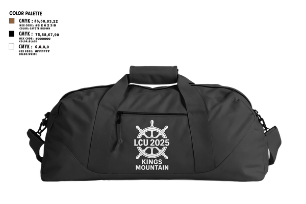 Duffle Bag, LCU 2025 KINGS MOUNTAIN, Army, Teamtime, Team time, sublimation, custom sports apparel, team uniforms, spirit wear, spiritwear, sports uniforms, custom shirts, team store, custom team store, fundraiser sports, apparel fundraiser