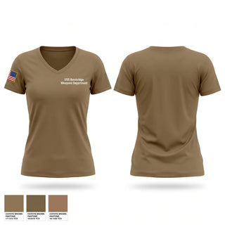 Womens Short Sleeve Vneck Shirt, USS Bainbridge Weapons Department, Navy, Teamtime, Team time, sublimation, custom sports apparel, team uniforms, spirit wear, spiritwear, sports uniforms, custom shirts, team store, custom team store, fundraiser sports, apparel fundraiser