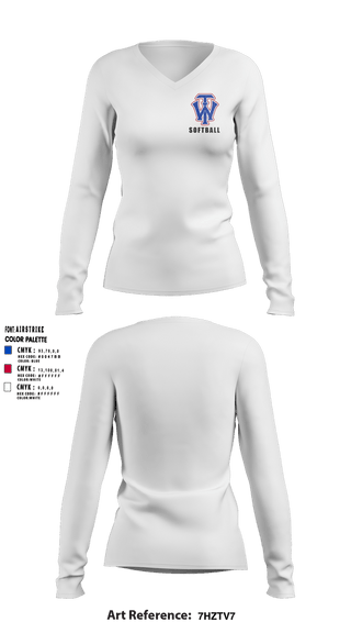 Womens Long Sleeve Vneck Shirt, W.I.T., Softball, Teamtime, Team time, sublimation, custom sports apparel, team uniforms, spirit wear, spiritwear, sports uniforms, custom shirts, team store, custom team store, fundraiser sports, apparel fundraiser