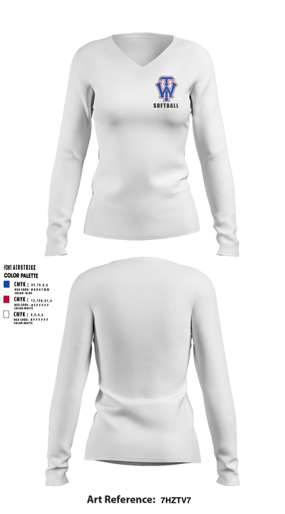 W.I.T. 36754552 Women's Long Sleeve V-neck Shirt - 4