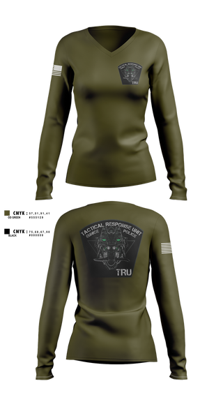 Womens Long Sleeve Vneck Shirt, Eunice Police TRU, Police, Teamtime, Team time, sublimation, custom sports apparel, team uniforms, spirit wear, spiritwear, sports uniforms, custom shirts, team store, custom team store, fundraiser sports, apparel fundraiser
