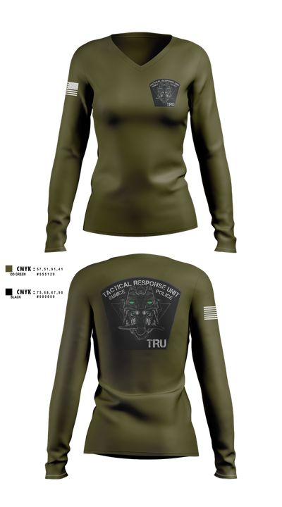 Eunice Police TRU 91634971 Women's Long Sleeve V-neck Shirt - 2