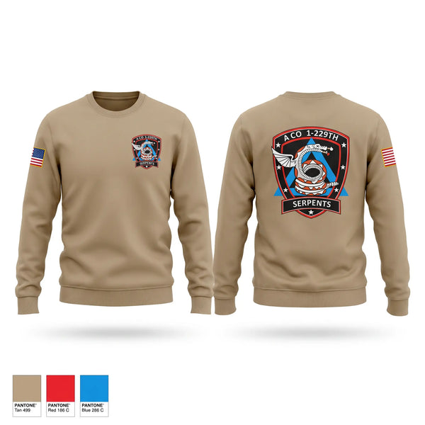 Crew Neck Sweatshirt, A CO 1-229, Army, Teamtime, Team time, sublimation, custom sports apparel, team uniforms, spirit wear, spiritwear, sports uniforms, custom shirts, team store, custom team store, fundraiser sports, apparel fundraiser
