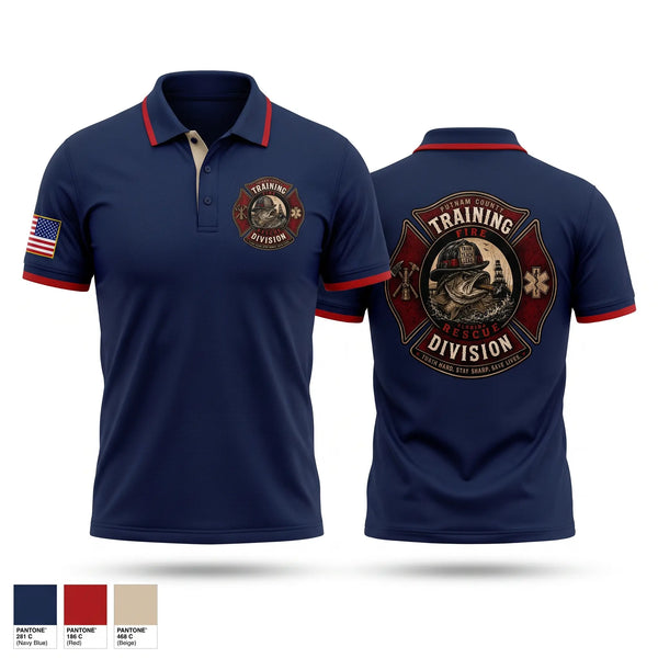Short Sleeve Performance Polo, Putnam county fire rescue, Fire Department, Teamtime, Team time, sublimation, custom sports apparel, team uniforms, spirit wear, spiritwear, sports uniforms, custom shirts, team store, custom team store, fundraiser sports, apparel fundraiser
