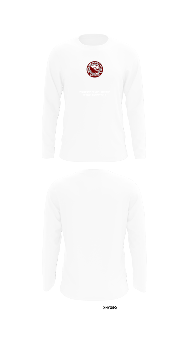 Long Sleeve Performance Shirt, Florence Chapel Middle School Basketball, Men's Basketball, Teamtime, Team time, sublimation, custom sports apparel, team uniforms, spirit wear, spiritwear, sports uniforms, custom shirts, team store, custom team store, fundraiser sports, apparel fundraiser