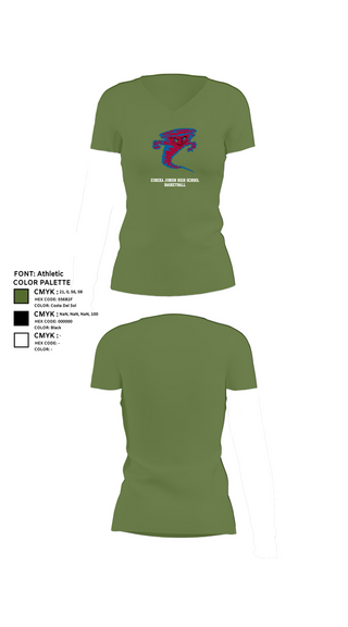 Womens Short Sleeve Vneck Shirt, Eureka Junior High School Basketball, Men's Basketball, Teamtime, Team time, sublimation, custom sports apparel, team uniforms, spirit wear, spiritwear, sports uniforms, custom shirts, team store, custom team store, fundraiser sports, apparel fundraiser
