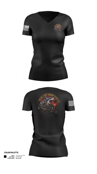 Womens Short Sleeve Vneck Shirt, MESG-1 DET GUAM TEAM 707, Navy, Teamtime, Team time, sublimation, custom sports apparel, team uniforms, spirit wear, spiritwear, sports uniforms, custom shirts, team store, custom team store, fundraiser sports, apparel fundraiser
