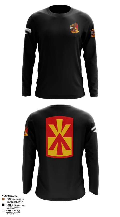 Long Sleeve Performance Shirt, Alpha Battery 5-52 BN, , Teamtime, Team time, sublimation, custom sports apparel, team uniforms, spirit wear, spiritwear, sports uniforms, custom shirts, team store, custom team store, fundraiser sports, apparel fundraiser