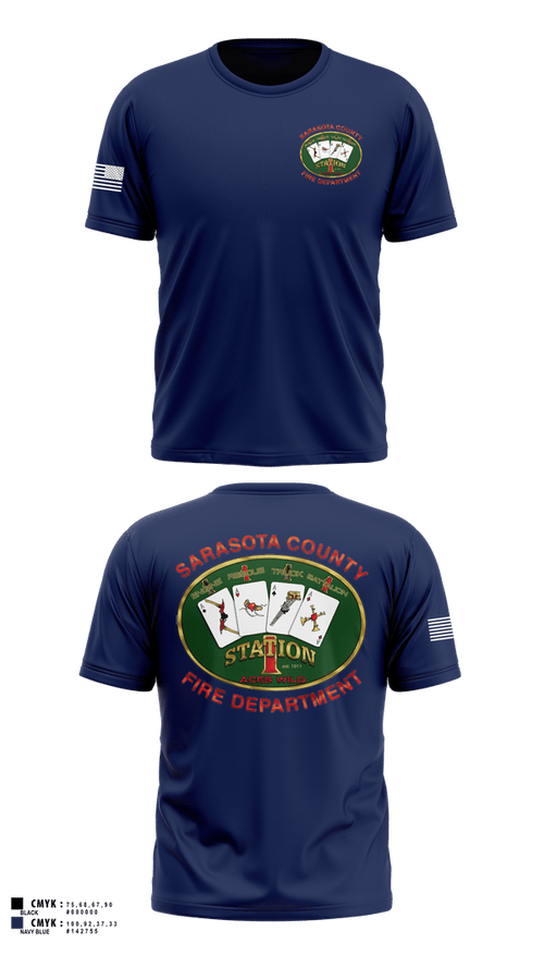 Old School Cotton Feel Shirt, Sarasota county fire dept sta 1, Fire Department, Teamtime, Team time, sublimation, custom sports apparel, team uniforms, spirit wear, spiritwear, sports uniforms, custom shirts, team store, custom team store, fundraiser sports, apparel fundraiser