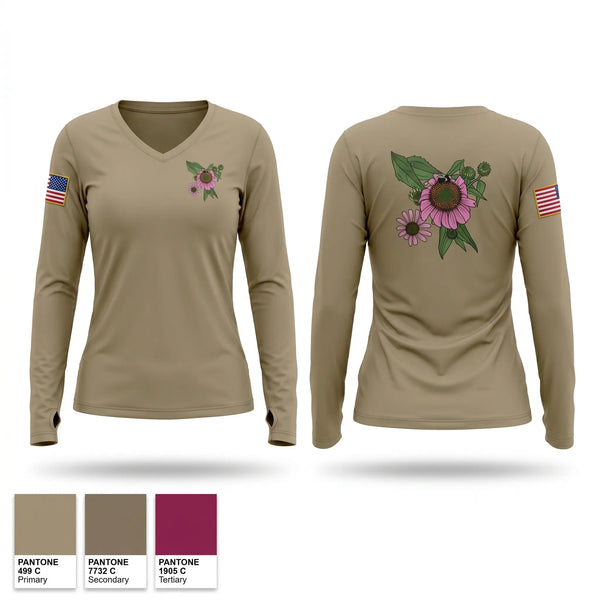 Womens Long Sleeve Vneck Shirt, Tucanes, Army, Teamtime, Team time, sublimation, custom sports apparel, team uniforms, spirit wear, spiritwear, sports uniforms, custom shirts, team store, custom team store, fundraiser sports, apparel fundraiser