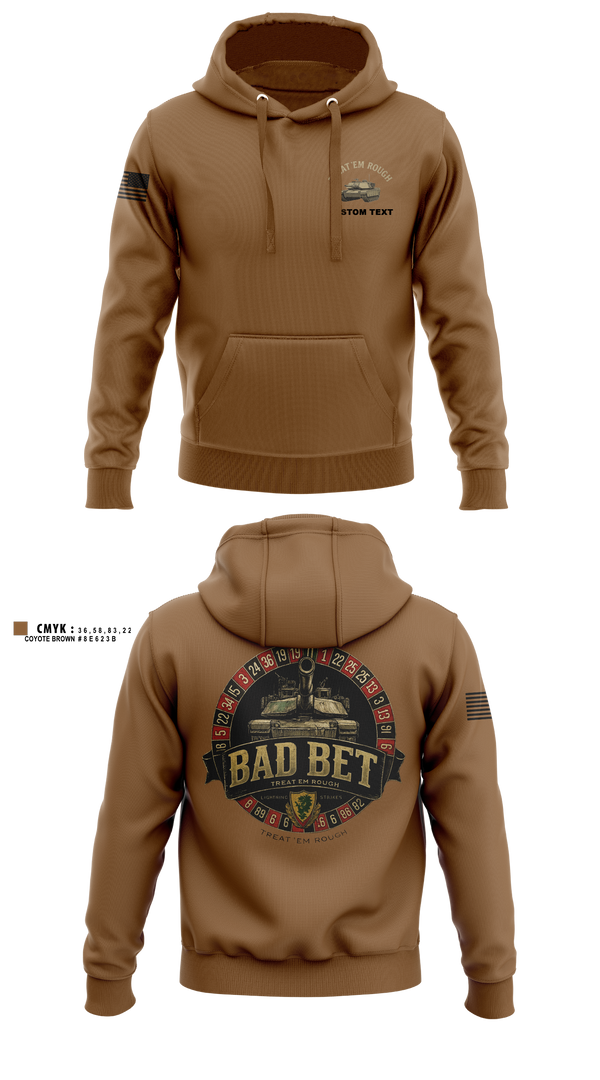 Hoodie, BadBet Company, 2-12CAV, Army, Teamtime, Team time, sublimation, custom sports apparel, team uniforms, spirit wear, spiritwear, sports uniforms, custom shirts, team store, custom team store, fundraiser sports, apparel fundraiser