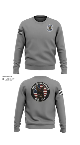 Crew Neck Sweatshirt, Willoughby Police K9 Unit, Police, Teamtime, Team time, sublimation, custom sports apparel, team uniforms, spirit wear, spiritwear, sports uniforms, custom shirts, team store, custom team store, fundraiser sports, apparel fundraiser