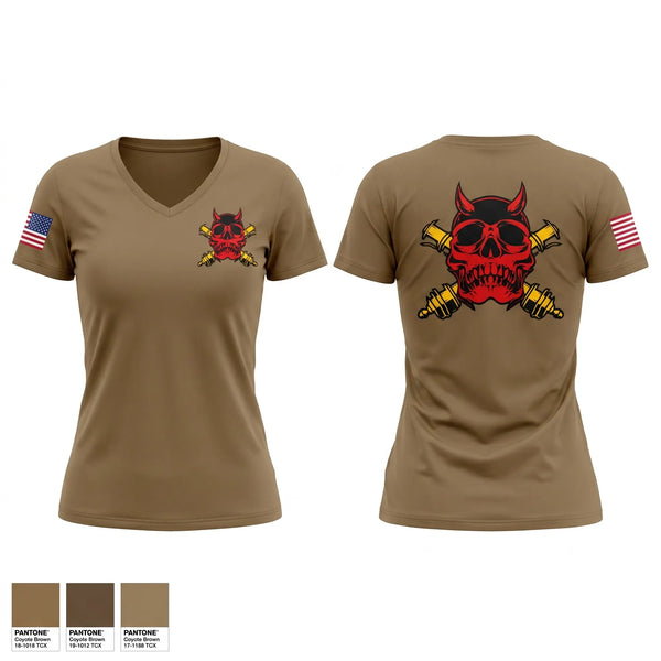 Womens Short Sleeve Vneck Shirt, HHB 40th DIVARTY, Army, Teamtime, Team time, sublimation, custom sports apparel, team uniforms, spirit wear, spiritwear, sports uniforms, custom shirts, team store, custom team store, fundraiser sports, apparel fundraiser