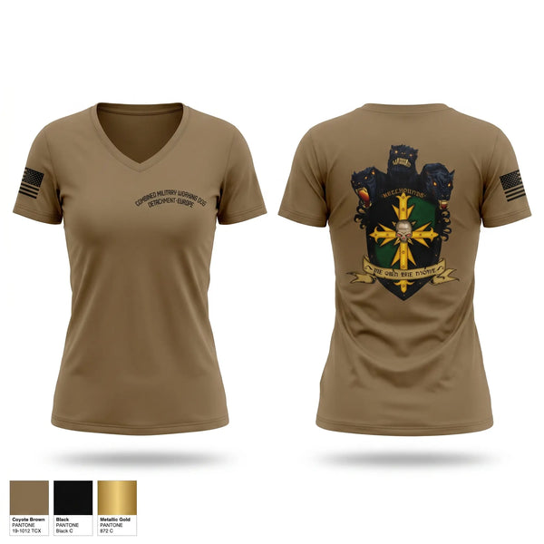 Womens Short Sleeve Vneck Shirt, CMWDD-E, Army, Teamtime, Team time, sublimation, custom sports apparel, team uniforms, spirit wear, spiritwear, sports uniforms, custom shirts, team store, custom team store, fundraiser sports, apparel fundraiser