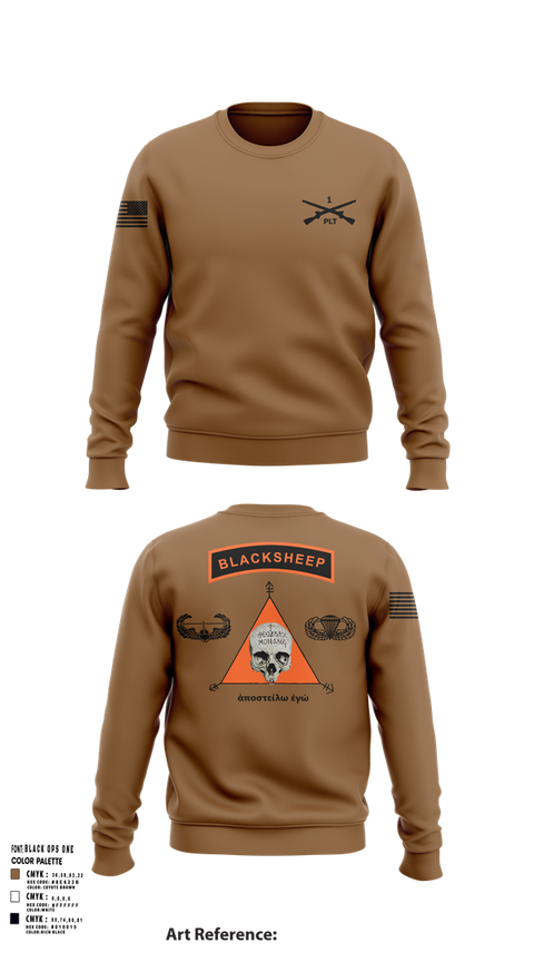 Crew Neck Sweatshirt, 1st PLT B Co 1-173IN, , Teamtime, Team time, sublimation, custom sports apparel, team uniforms, spirit wear, spiritwear, sports uniforms, custom shirts, team store, custom team store, fundraiser sports, apparel fundraiser